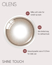 Load image into Gallery viewer, OLENS Shine Touch Milky Choco Monthly (Prescription 0.00~-8.00, 1 Pair)