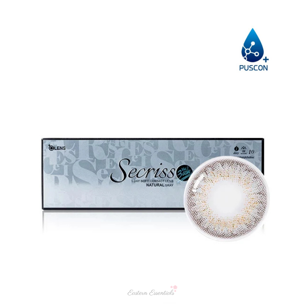 OLENS Secriss 3con Natural Gray (10 lenses/box, Plano, 1 Day)