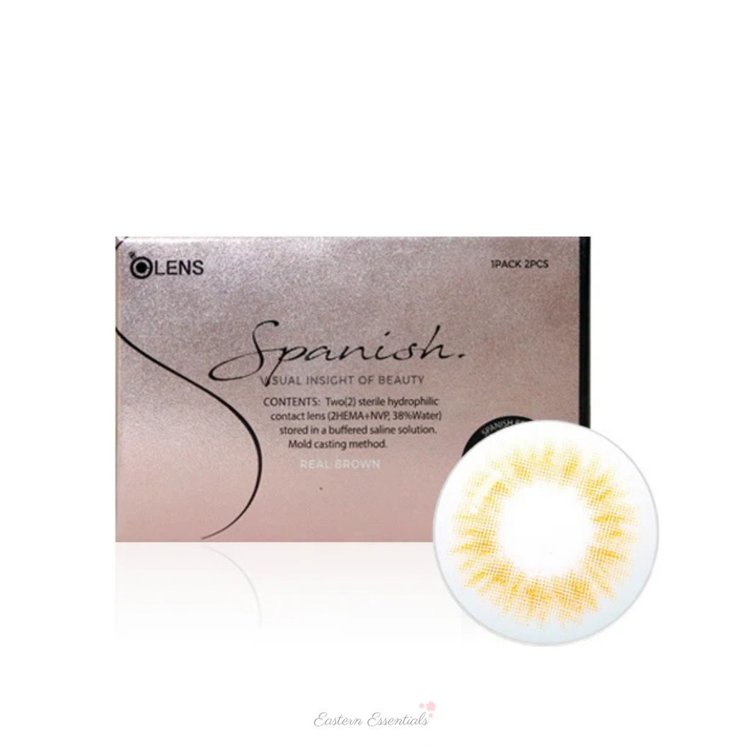 OLENS Spanish Real Brown Monthly (Prescription 0.00~-8.00, 1 Pair)