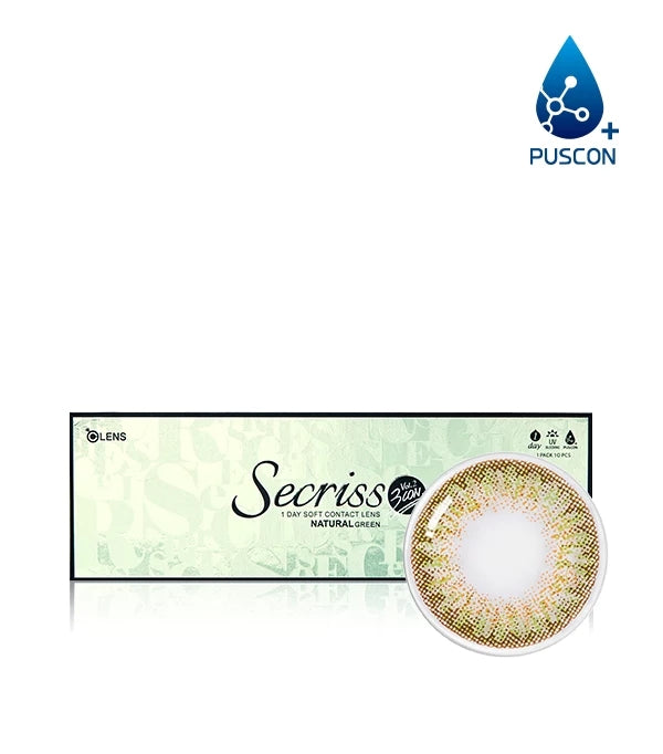 Secriss 3con Natural Green (10 lenses/box, Plano, 1 Day)